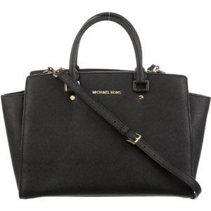 Michael Kors Selma Satchel, Black, Medium